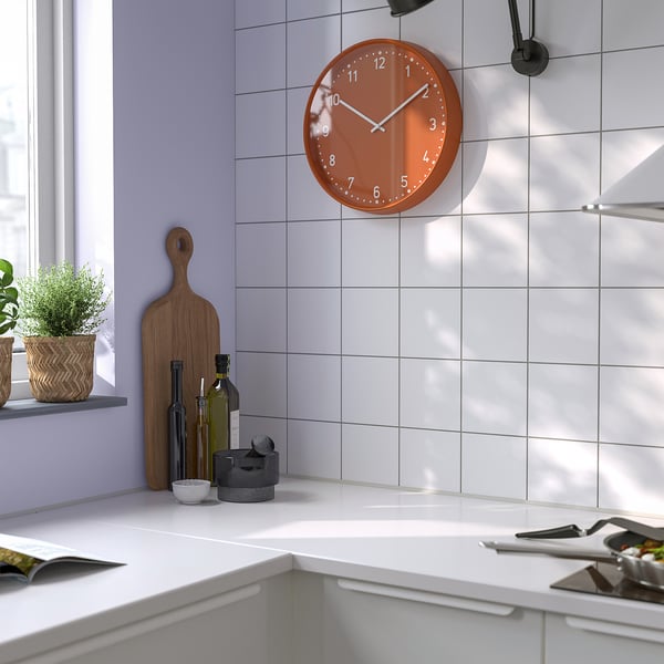BONDIS wall clock, orange, 38 cm