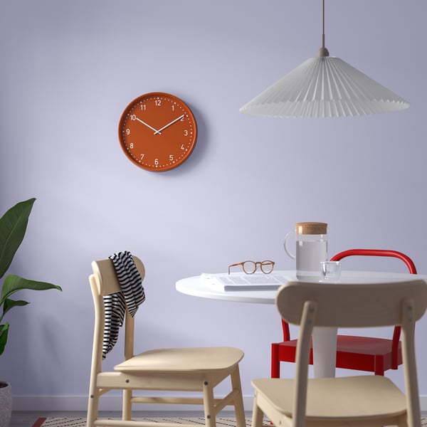 BONDIS wall clock, orange, 38 cm