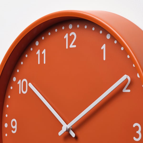 BONDIS wall clock, orange, 38 cm