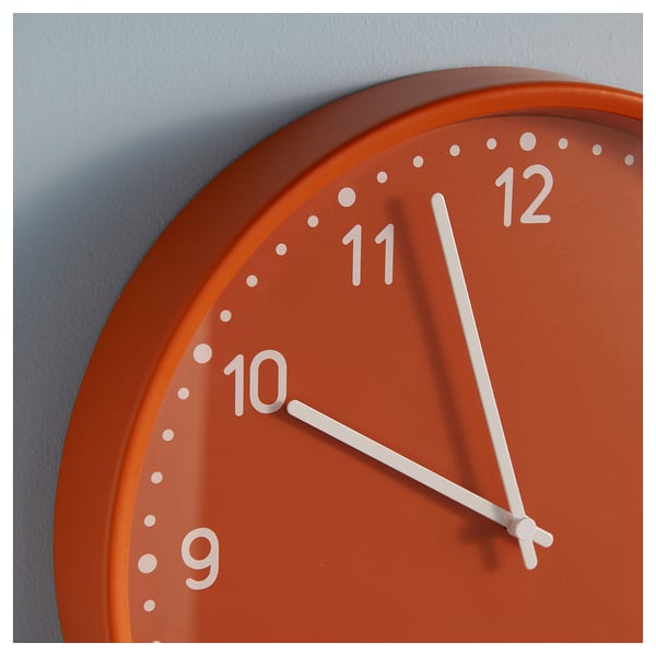 BONDIS wall clock, orange, 38 cm
