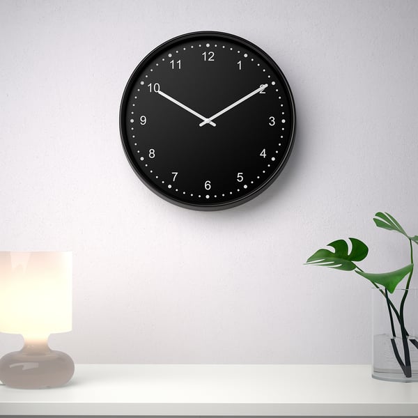 BONDIS wall clock, black, 38 cm