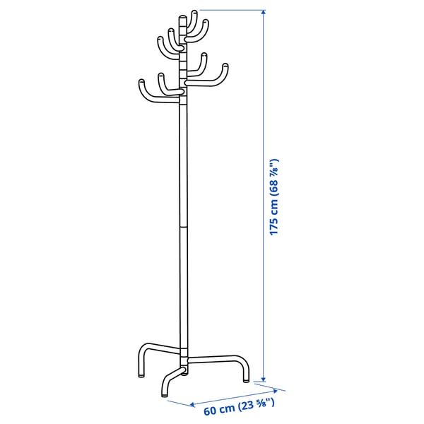 BONDSKÄRET hat and coat stand, yellow, 175 cm