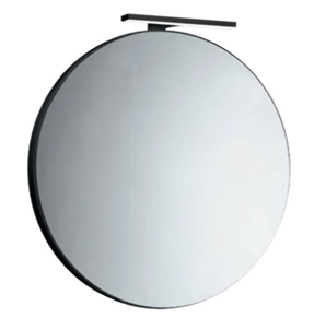 Bricocenter ROUND BRUSHED NICKEL BATHROOM MIRROR WITH LAMP D 76 CM