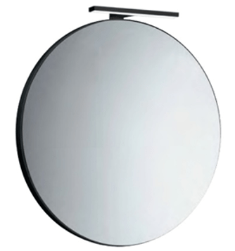 Bricocenter SPECCHIO BAGNO BORDOSO TONDO NERO CON LAMPADA D 76 CM