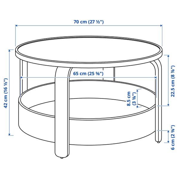 BORGEBY coffee table, birch veneer, 70 cm