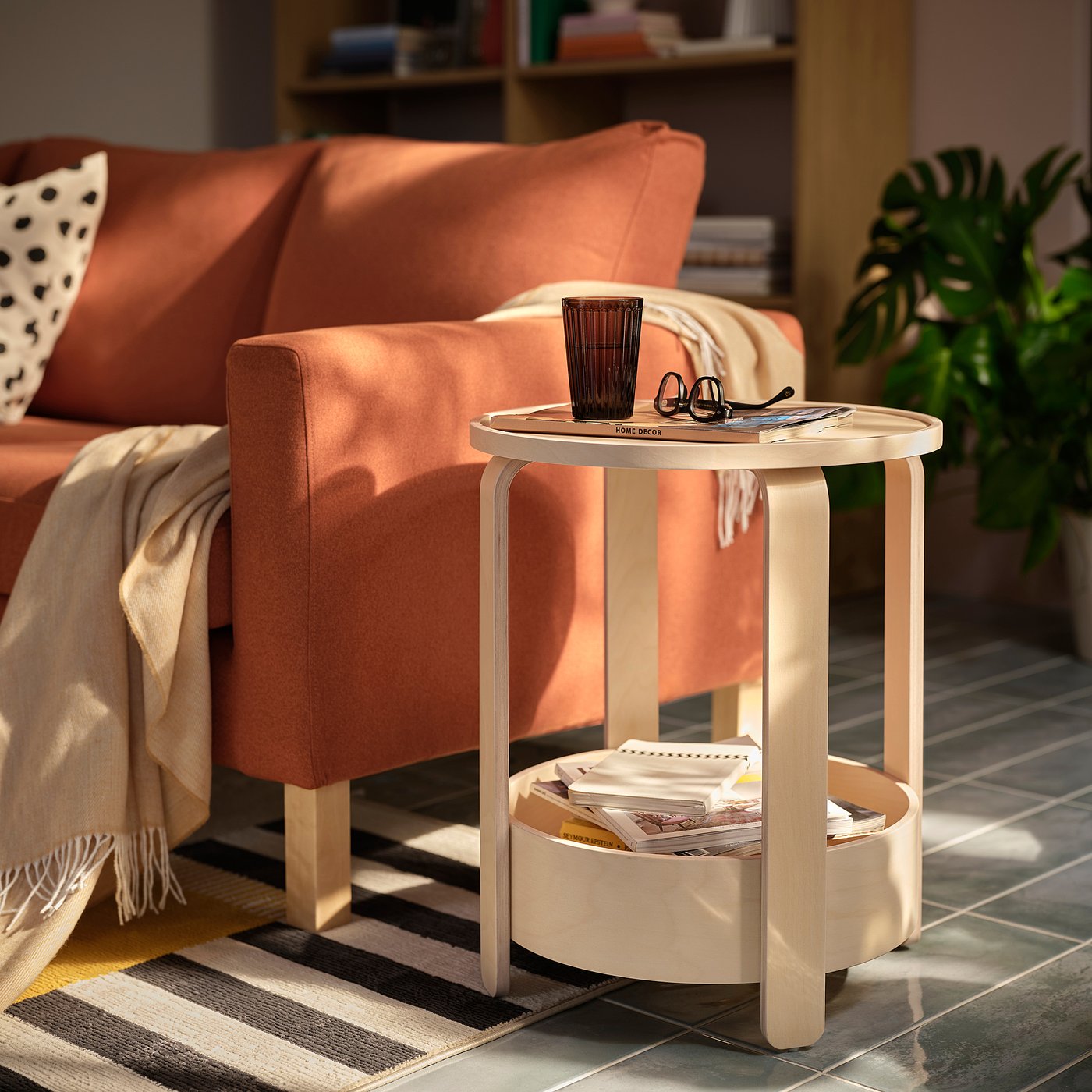 BORGEBY side table, birch veneer, 46 cm