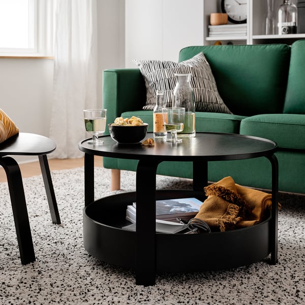 BORGEBY coffee table, black, 70 cm