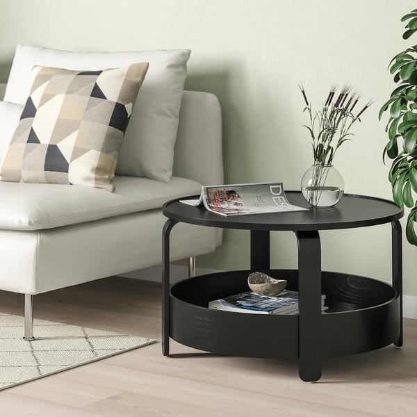 BORGEBY coffee table, black, 70 cm