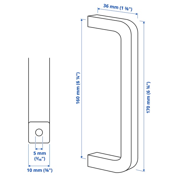 BORGHAMN handle, 5 mm, 2 pack