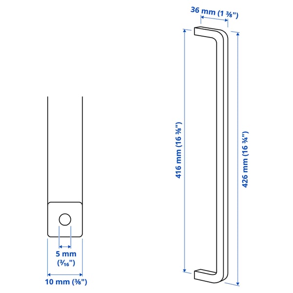 BORGHAMN handle, 426 mm, 2 pack