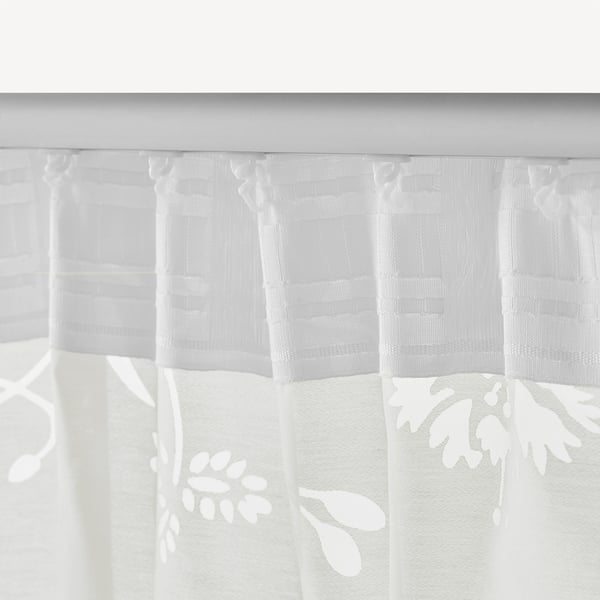 BORGHILD sheer curtains, 1 pair, white/with heading tape, 145x300 cm