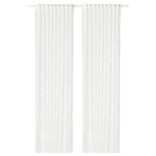 BORGHILD Thin curtains, 1 pair - white 145x300 cm , 145x300 cm