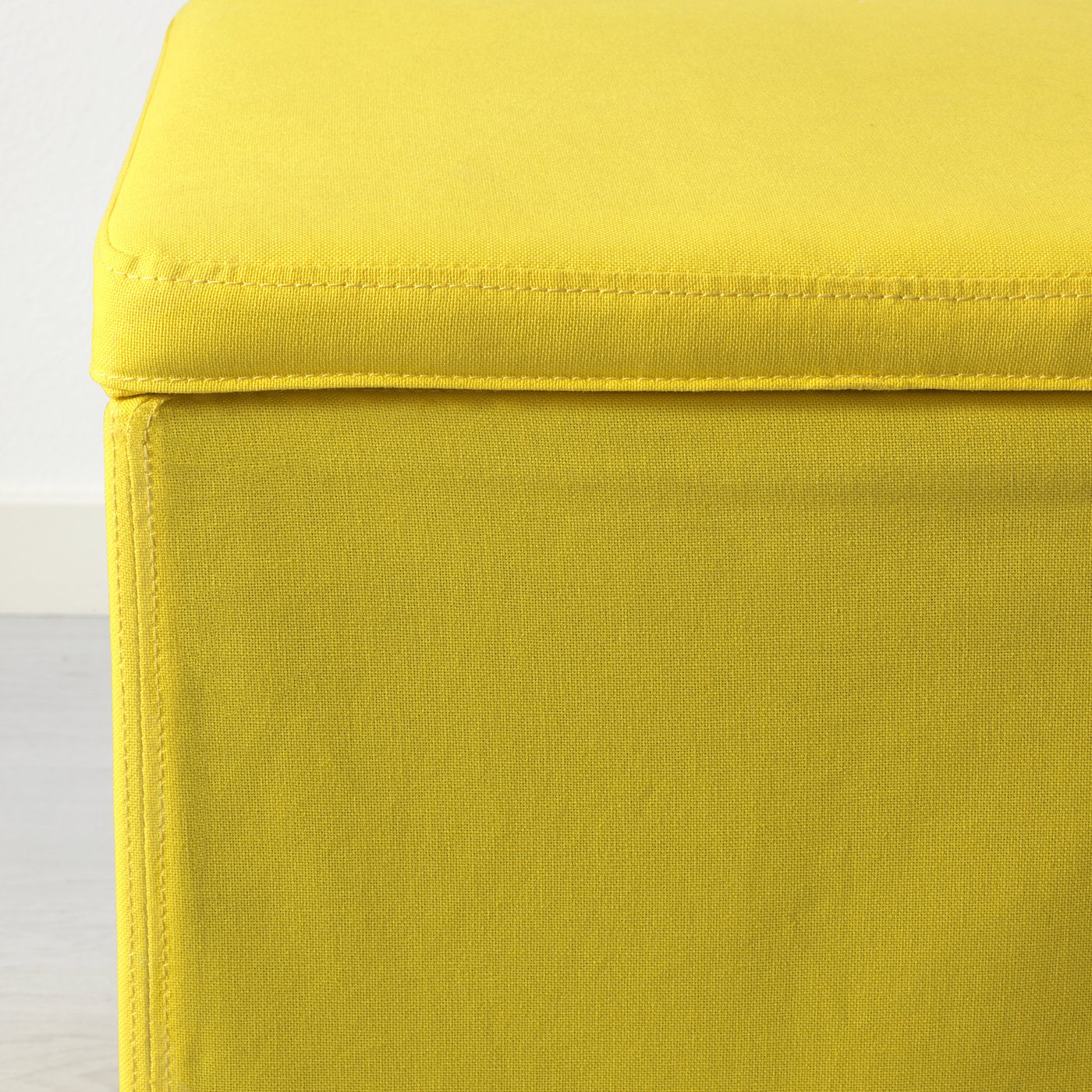 BOSNÄS Footstool with storage, Ransta yellow, 36×36×36 cm