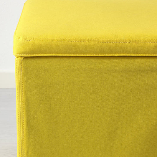 BOSNÄS Footstool with storage, Ransta yellow, 36×36×36 cm