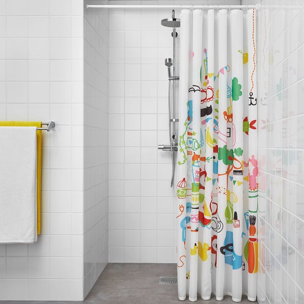 BOTAREN shower curtain rod, white, 70-120 cm