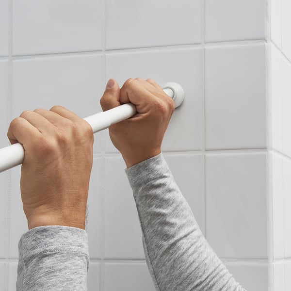 BOTAREN shower curtain rod, white, 120-200 cm
