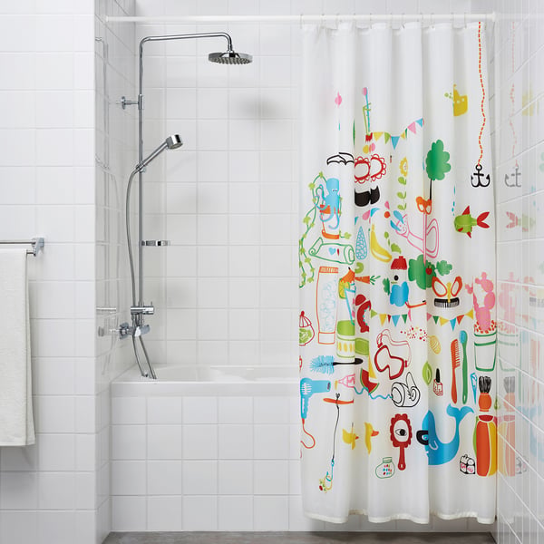 BOTAREN shower curtain rod, white, 120-200 cm