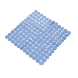 NON-SLIP SHOWER MAT BUTTONS L 55P 55 CM VINYL BLUE TRANSPARENT