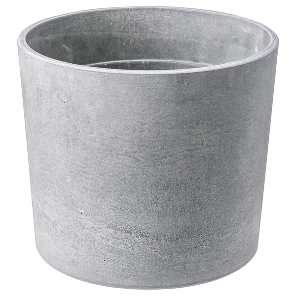 BOYSENBÄR plant pot, in/outdoor light grey, 15 cm