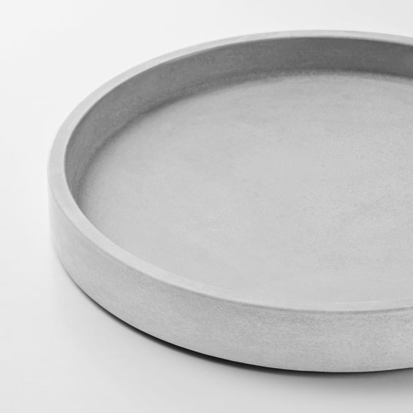 BOYSENBÄR - Saucer, in/outdoor light grey, 19 cm