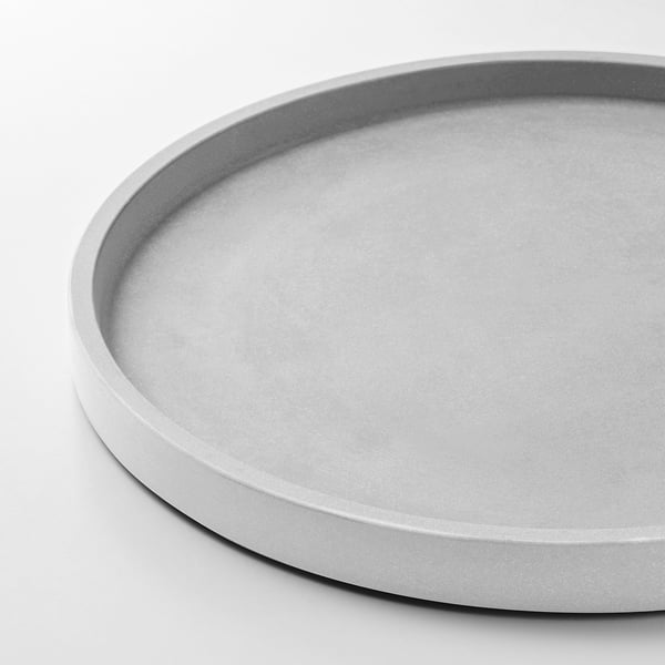 BOYSENBÄR - Saucer, in/outdoor light grey, 27 cm
