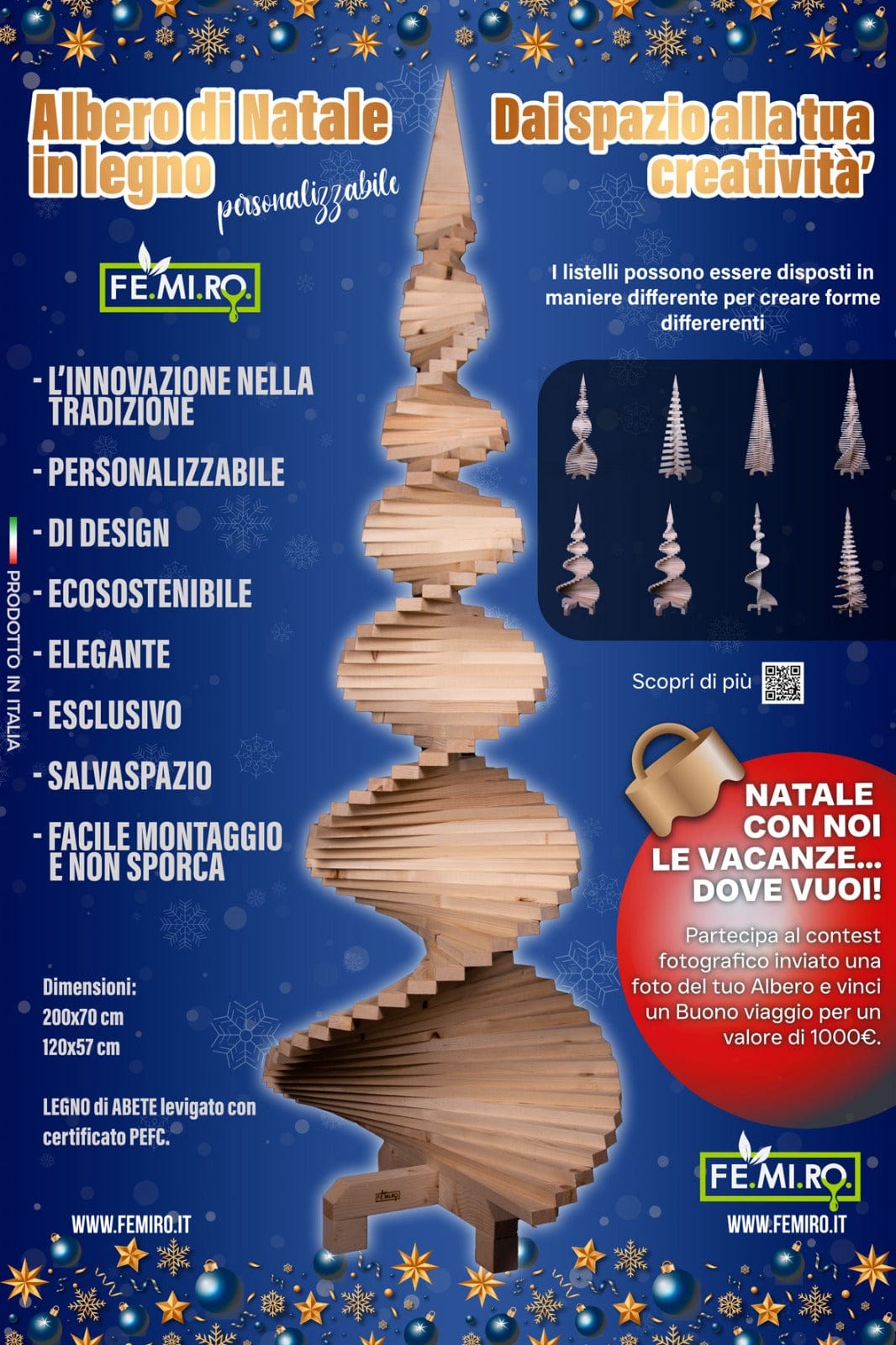 Bricocenter STYLIZED CHRISTMAS TREE WOOD 200X70CM