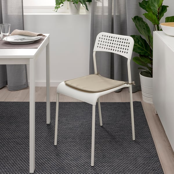 BRÄMÖN chair pad, grey-beige in/outdoor, 34x34x1.0 cm
