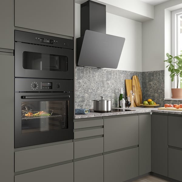 BRÄNDBO forced air oven, IKEA 500 black, 59.4x58.9x56.7 cm