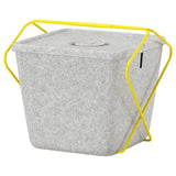 BRÄNNBOLL basket, grey/yellow, 30x33x30 cm