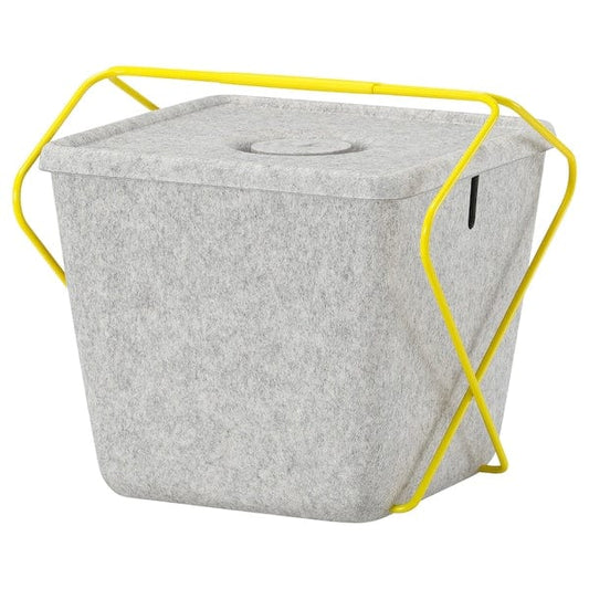 Ikea BRÄNNBOLL - Basket, grey/yellow, 30x33x30 cm