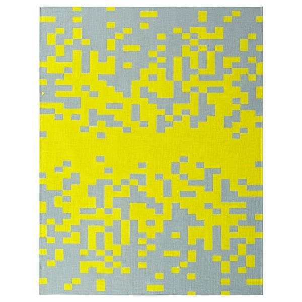 Ikea BRÄNNBOLL - Throw, pale blue/bright yellow, 130x170 cm