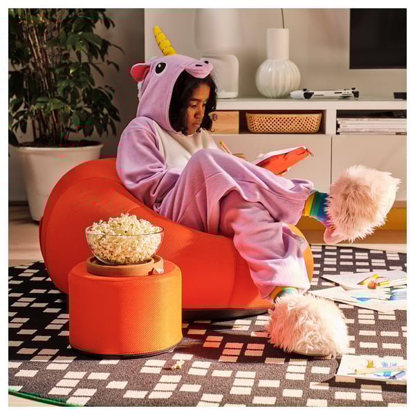 BRÄNNBOLL - Inflatable gaming armchair, bright orange