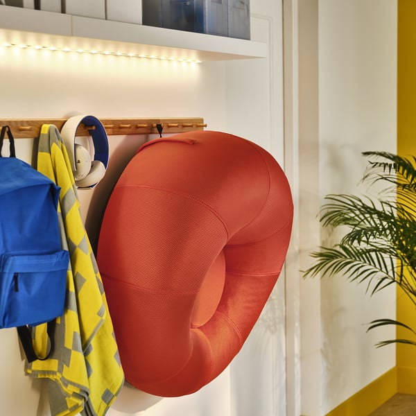 BRÄNNBOLL inflatable gaming lounge chair, bright orange, 85x43x85 cm