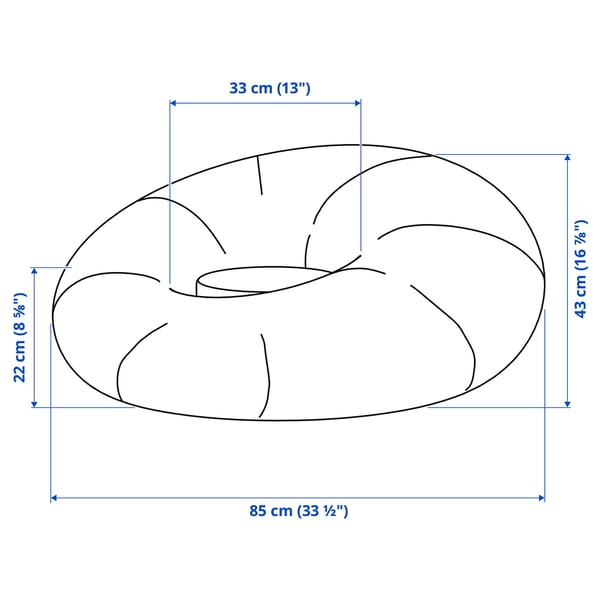 BRÄNNBOLL inflatable gaming lounge chair, bright green, 85x43x85 cm