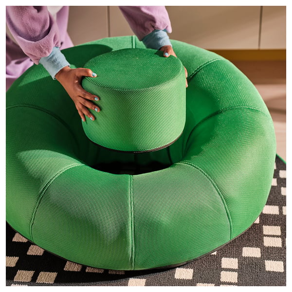 BRÄNNBOLL inflatable gaming lounge chair, bright green, 85x43x85 cm