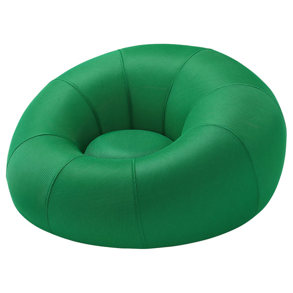 BRÄNNBOLL inflatable gaming lounge chair, bright green, 85x43x85 cm