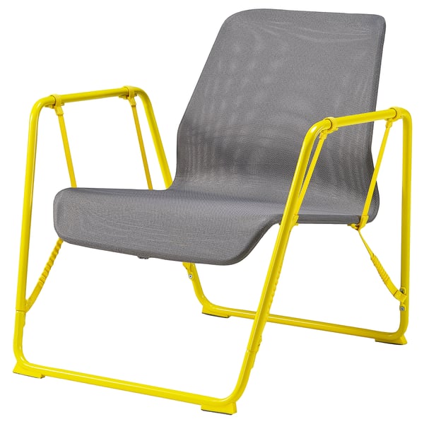 BRÄNNBOLL gaming easy chair, grey/bright yellow, 81x81x85 cm