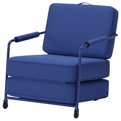 BRÄNNBOLL gaming lounge chair, Knisa bright blue, 73x80x88 cm