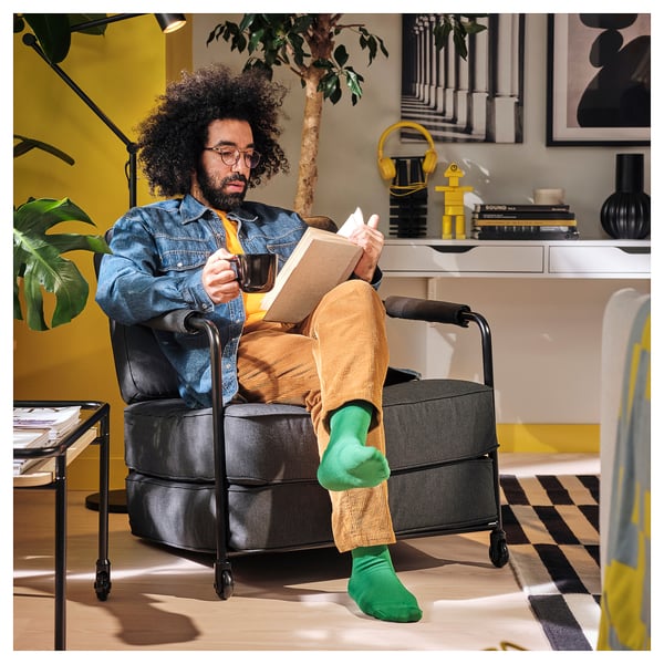 BRÄNNBOLL gaming lounge chair, Vissle dark grey, 65x80x88 cm