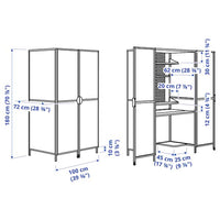 BRÄNNBOLL - Gaming station, light gray/white,100x72x180 cm