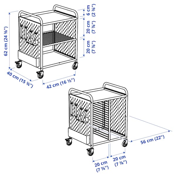 Ikea BRÄNNBOLL - Shelving unit on castors, white, 56x62 cm