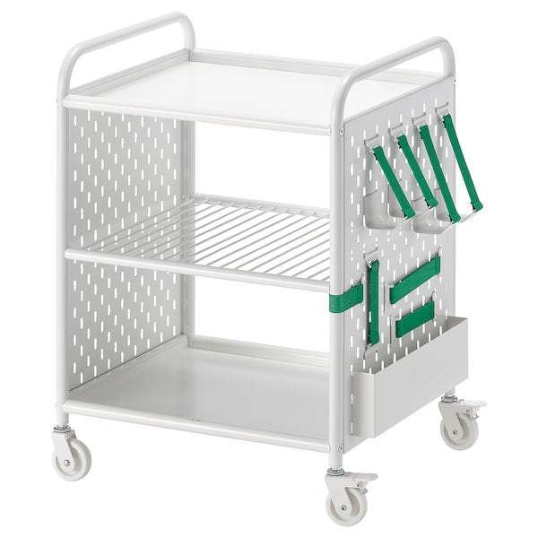 BRÄNNBOLL - Shelf with casters, white,56x62 cm