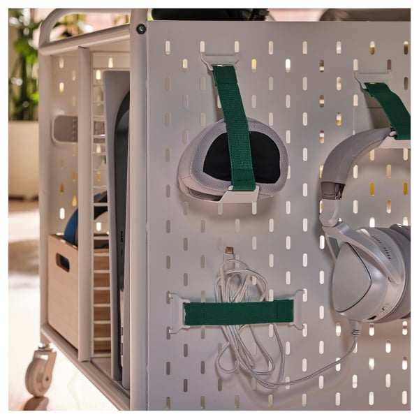 BRÄNNBOLL shelving unit on castors, white, 56x62 cm