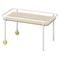 BRÄNNBOLL side table on castors, light ash effect/white, 69x39 cm