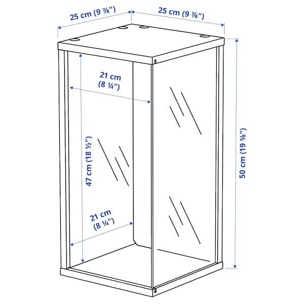 BRÄNNBOLL - Wall display case, white,50x25x25 cm