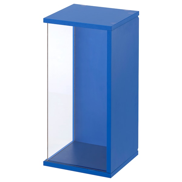 BRÄNNBOLL - Wall display case, bright blue,50x25x25 cm