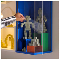 BRÄNNBOLL - Wall display case, bright blue,50x25x25 cm