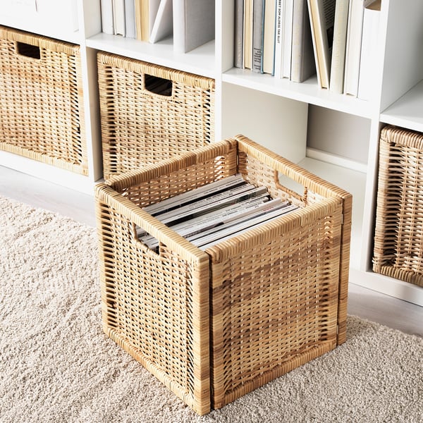 BRANÄS basket, rattan, 32x34x32 cm