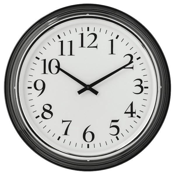 Ikea BRAVUR - Wall clock, black, 59 cm