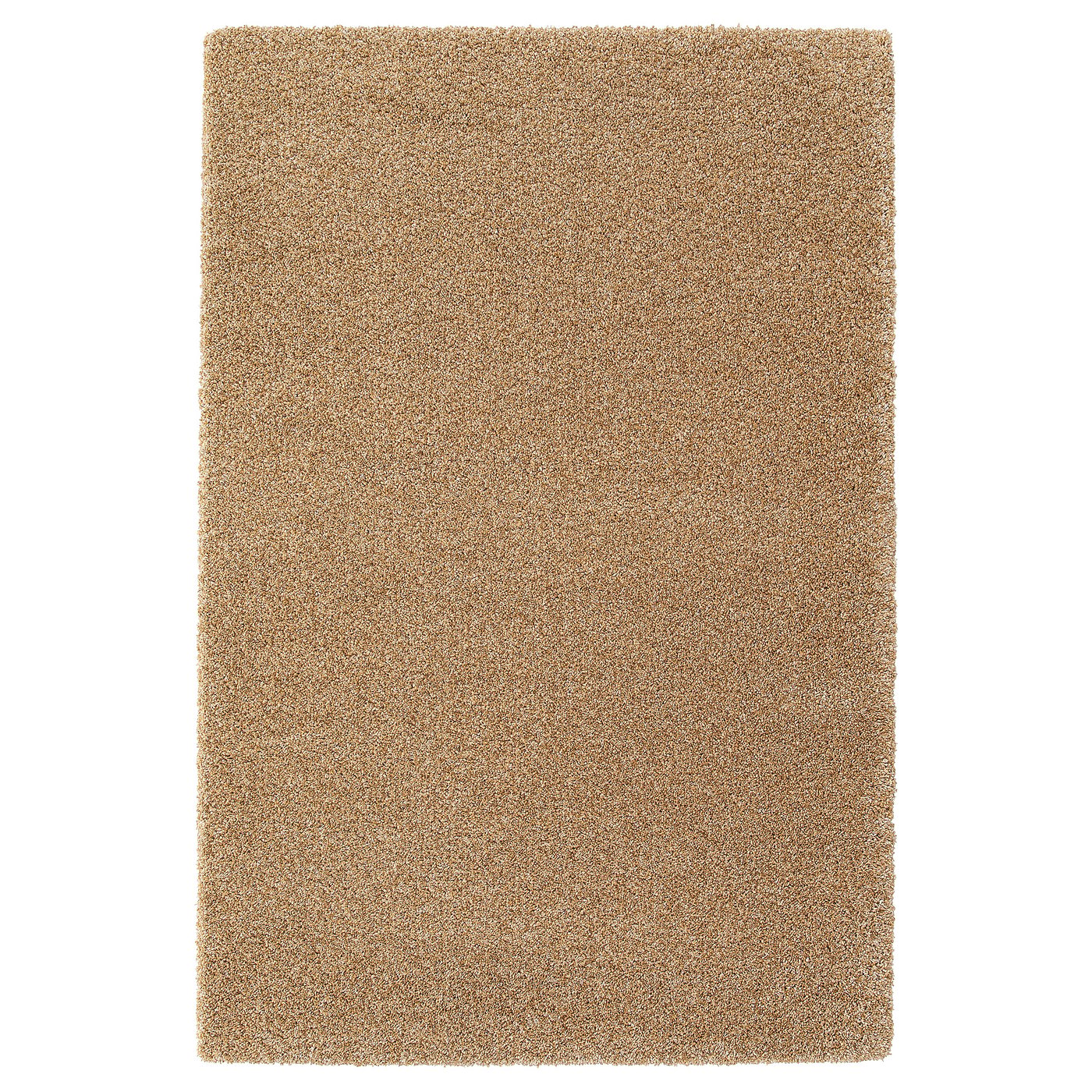 BREVBÄRARE rug, high pile, deep beige, 133x195 cm